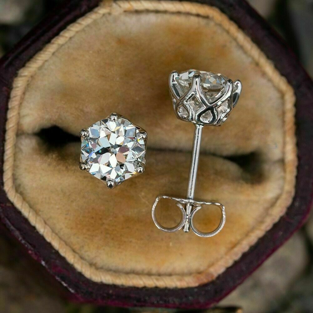 Cao Shi Edition Fashion Japanese And Korean Classic Six Claw Single Diamond Zircon Earrings Bridal Ear Accessories_ipsvogv.com