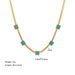 Stainless Steel Necklace, Women's Turquoise Square Blade Chain Desin, Simple And Fashionable Collarbone Chain, No_ipsvogv.com