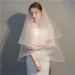 Wedding Hair Jewelry Simple Short Double Layered Headscarf Bride Wedding Dress Hot Selling Accessories With Hair Comb_ipsvogv.com