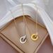 Body 【 Full Titanium Steel 】 Light Luxury And Extremely Simple Wind Double Ring Furnace Genuine Gold Necklace For 【 】_ipsvogv.com