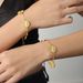 Women's Jewelry Fashion Personality Elegant Temperament Jewelry Radiant Lace Round Card Splicing Design Titanium Steel Gold Plated Bracelet_ipsvogv.com