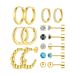 Unisex Real Gold Brass Electroplating Fashion New Style Simple Temperament High Grade Earrings Set_ipsvogv.com