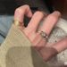 Medieval Light Luxury Geometric Square Diamond With Two Colored Inlaid Zirconia, Quality And Niche Design, High Color_ipsvogv.com