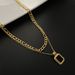 2023 Titanium Steel Gold Plated Non Fading Double Layer Necklace With Fashion And Niche Design Sense Clavicle Chain For_ipsvogv.com