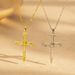Hip Hop Cross Necklace Micro Set Zircon Gold Personalized Collar Chain Commuting Nail Pendant_ipsvogv.com