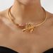 N12254 Personalized and Fashionable Leaf Necklace New Neck Choker Open Collar Clavicle Chain_ipsvogv.com