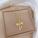 】 Butterfly 【 Knot Zircon Light Luxury Charm Gorgeous Full Diamond Necklace Women's Versatile Clavicle Titanium Steel 【 】_ipsvogv.com