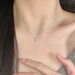 【 24000 People's Collection 】 Super Sparkling Zircon Block Rock Candy S Pure Silver Necklace For Women, Simple And_ipsvogv.com