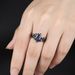 Sanjie Branch Cross Gun Black Pair Inlaid With Colorful Stone Ladies Ins Thorn Ring_ipsvogv.com