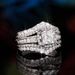 Cao Shi's New Zircon Simulation Double Layered 2-in-1 Super Sparkling Women's Square Spliced Crown Ring_ipsvogv.com