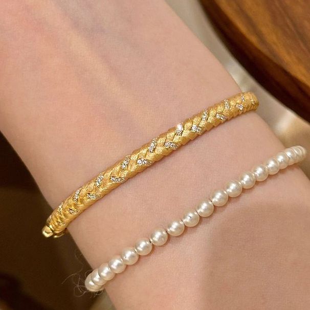 New Exquisite Luxurious Brushed Wheat Ear Bracelet, Fashionable Versatile, Simple And Elegant, With A High-end Feel. Handmade For_ipsvogv.com