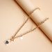 Simple Black Concentric Lock Fritillary Necklace, Temperament Metal Thick Aluminum Chain Sweater Chain For Women_ipsvogv.com