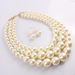 Exaggerated pearl short multi-layer clavicle chain minimalist fashion necklace jewelry 6420_ipsvogv.com