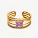 gold stainless steel zircon open ring high end ins ring titanium steel hand jewelry rings_ipsvogv.com