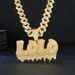 Hot Selling New Fashion Water Drop LOLO Letter Full Diamond Necklace Unisex Versatile Hip Hop Cuban Chain_ipsvogv.com