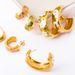 Painted Roses Flowers C Shaped Earrings Light Luxury Earrings_ipsvogv.com