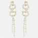 New Geometric Round Ear Clips Women's Pierced Tassel Earrings Versatile Rhinestone Earrings Earrings_ipsvogv.com