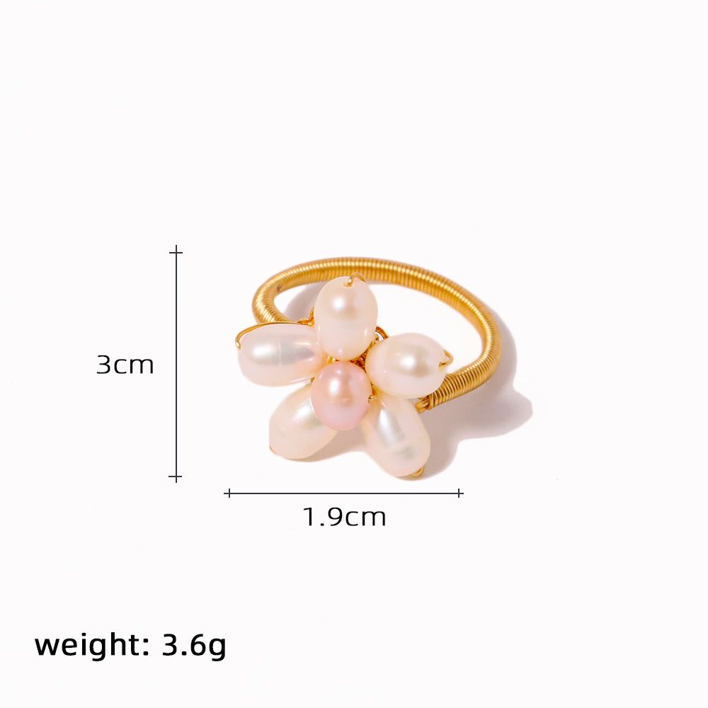 Natural Pearl Niche, High-end, Floral, Light Luxury, Niche Ring, Cool Style, Elegant Accessory_ipsvogv.com