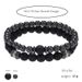 Jewelry 8mm Black Frosted Copper Beads Diamond Spacer Elastic Set Bracelet Accessories Men_ipsvogv.com
