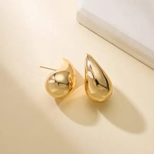 Stud Bottega Earrings Gold Hoop Women Italy Hollow Stainless Steel Hypoallergenic Plated Tear Drop Waterdrop Earring For_ipsvogv.com