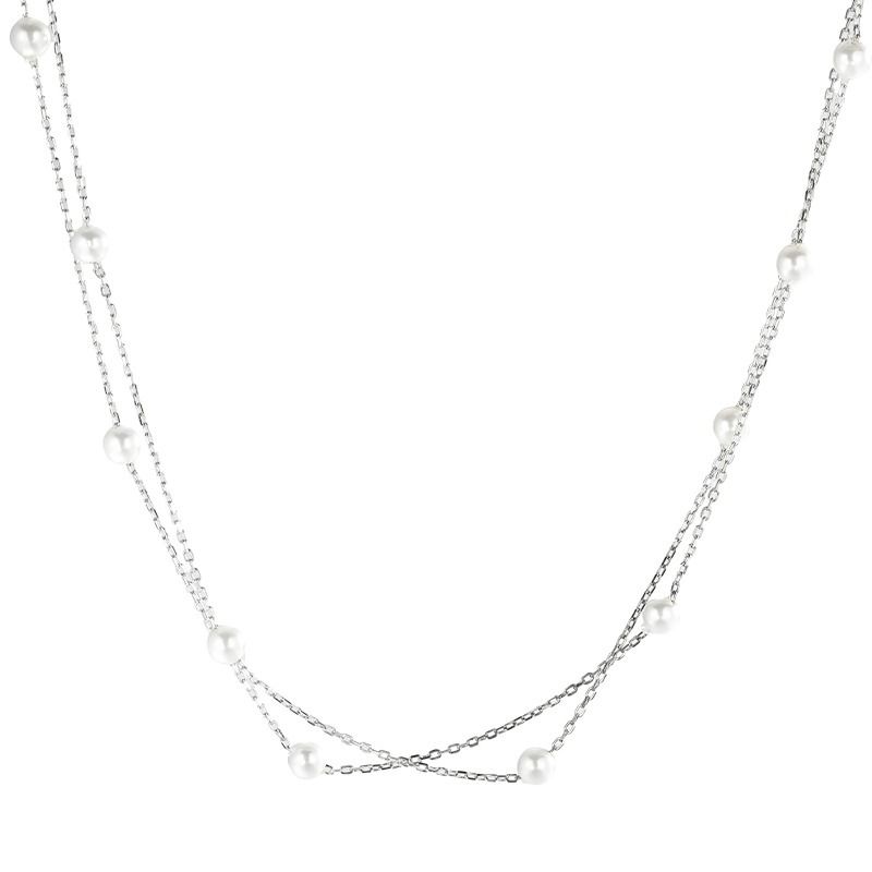S Pure Silver Starry Sky Double Layered Pearl Necklace For Women, Light Luxury, Niche, High-end Feeling, Autumn And_ipsvogv.com