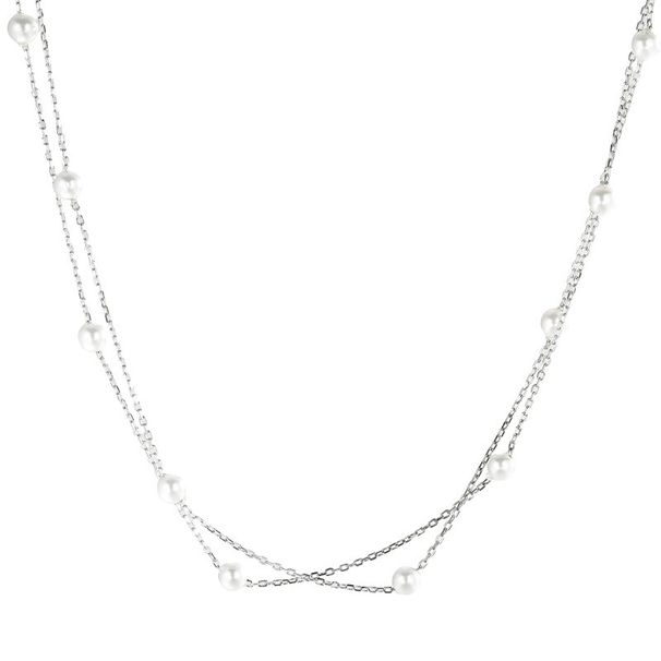 S Pure Silver Starry Sky Double Layered Pearl Necklace For Women, Light Luxury, Niche, High-end Feeling, Autumn And_ipsvogv.com