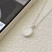 Natural White Moonstone Necklace, Women's Oval Pendant Ins, Niche, Simple, High-end Feeling, Collarbone Chain, Silver_ipsvogv.com