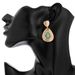 Water Droplet Shaped Micro Inlaid Turquoise Pleated With Simple Geometric Texture Earrings_ipsvogv.com