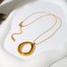 Fashion Niche Temperament Geometric Pendant Stainless Steel Plated K Gold Simple Glossy O Shaped Ring Pendant Necklace_ipsvogv.com