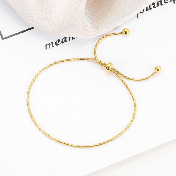 Hot Selling New Product, Fashionable Round Snake Bone Adjustable Size Bracelet, Korean Version, Simple And Stretchable_ipsvogv.com