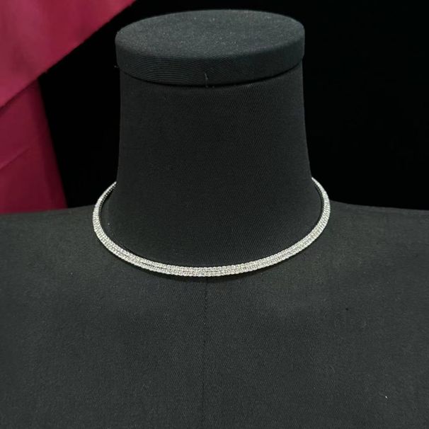 High end super flash full diamond necklace for women niche design fashion luxury clavicle chain jewelry_ipsvogv.com