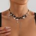 Harajuku Diablo PU Leather Necklace, Hip Hop Hottie Beaded Love Fringed Necklace For Women_ipsvogv.com