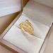 【 Real Gold Plating 】 Open Nail Children's Fashion Micro Inlay Light Luxury Index Finger Ring With Internet Red And Cool_ipsvogv.com