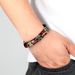 Stainless Steel Cord Jewelry Fashion Woven Leather Bracelet Men's New Tiger Eye Stone Accessories_ipsvogv.com