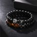 Jewelry Retro Trend 8mm Black Matte Crown Lion Head Tiger Eye Stone Elastic Set Bracelet Men_ipsvogv.com