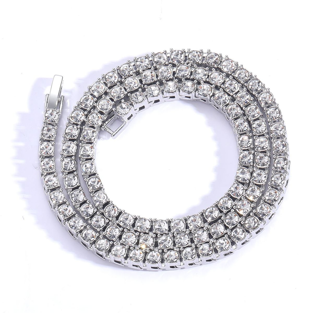 Cross Necklace Full Single Row Diamond Tennis Chain Pendant Electroplated Alloy Hip Hop Trend_ipsvogv.com