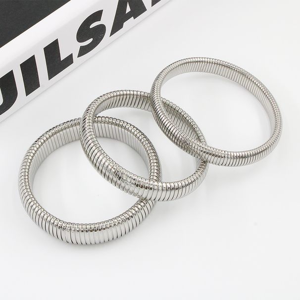 Women's Jewelry Elastic Bracelet Stainless Steel K Gold Plated Bracelet Men And Women Street Element Jewelry 10 12 16 20MM_ipsvogv.com
