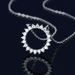 South Korea's Dongdaemun Network's Red Girl Diamond Zircon Trendy Wave Personalized Circle Set Necklace Ring Earrings_ipsvogv.com