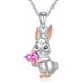 Personalized And Creative Easter Diamond Studded Love Rabbit Collarbone Chain Girl Pendant Accessory Drip Oil Necklace_ipsvogv.com