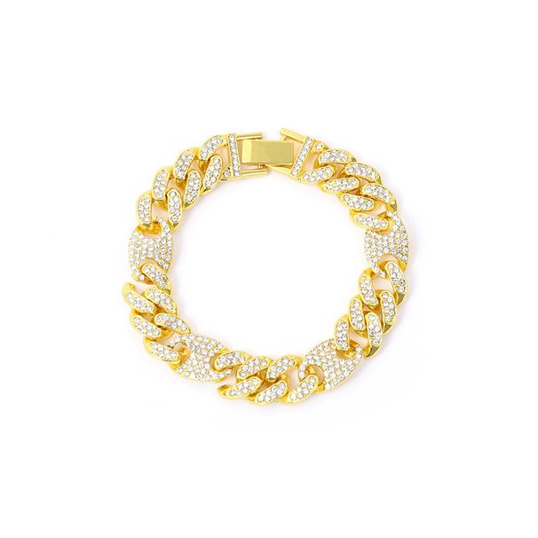 Hip Hop Cuban Chain Full Men's Necklace With Diamond Pig Nose Buckle Coffee Bean Trendy Night Club Accessories Bracelet_ipsvogv.com