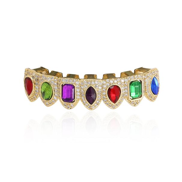 Body Jewelry New Color Gem Hiphop Gold Braces Full Of Zircon Trendy Personality Braces Shiny Decorations_ipsvogv.com
