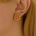 Sweet fresh Japanese and Korean college style with female personality, round bead electroplating design, niche earrings,_ipsvogv.com