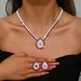 Women’s Jewelry Set Fashion Bridal Round Zircon Wax Inlaid Jewelry Earrings Necklace Set Wedding Accessories_ipsvogv.com