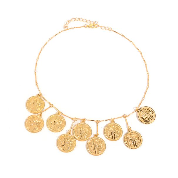 Jewelry Round Cake Water Drop Pendant Necklace Fashion Versatile Clavicle Chain NK27420_ipsvogv.com