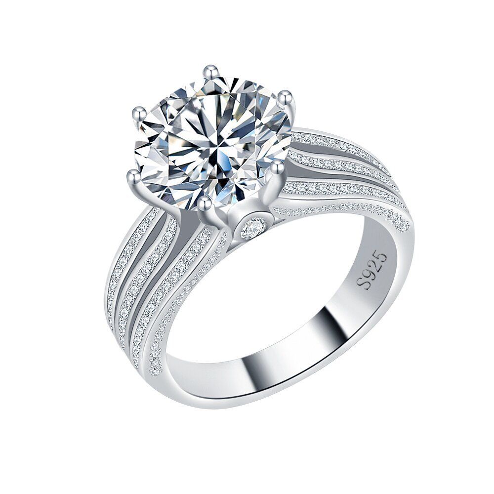10 Carat Moissanite Female Ring High End Precision Version Silver Moissanite Crescent Eye Ring_ipsvogv.com