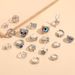 Animal Exaggerated Punk Style Devil's Eye Skull Poker Ring Set Of 19_ipsvogv.com
