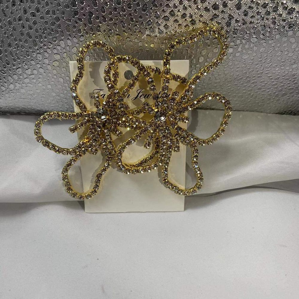 hot selling trendy earrings exaggerated rhinestone irregular large flower-shaped pendant earrings earrings earring_ipsvogv.com