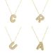 New Chubby Pendant With Inlaid Stones, Fashionable And Simple Collarbone Chain, Birthday Balloon, Smooth Letter Necklace_ipsvogv.com