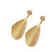 Ins Style Jewelry Water Drop Wrinkled Fan Shape Exaggerated Gold Long Earrings_ipsvogv.com