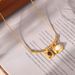 French Two-color Asymmetrical Square Pendant Necklace Plated With Real Gold, Light Luxury, Minimalist Style Titanium_ipsvogv.com